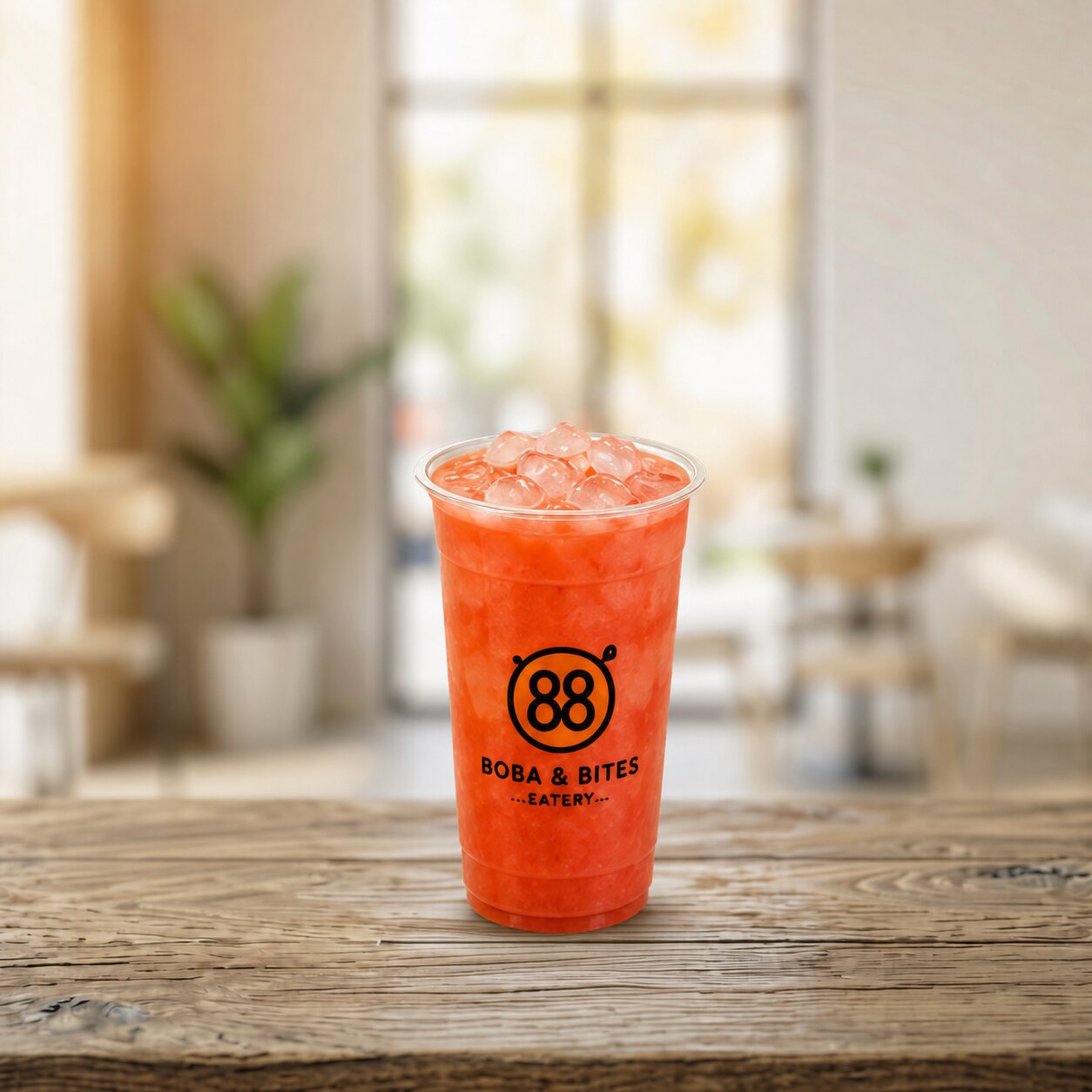 Boba & Bites strawberry lychee green tea