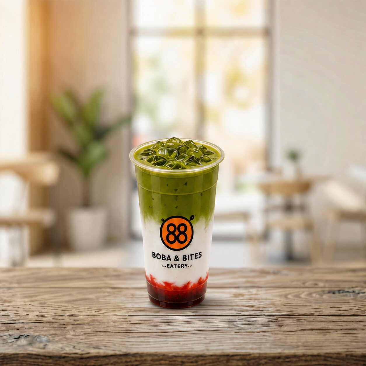 Boba & Bites strawberry premium Uji matcha